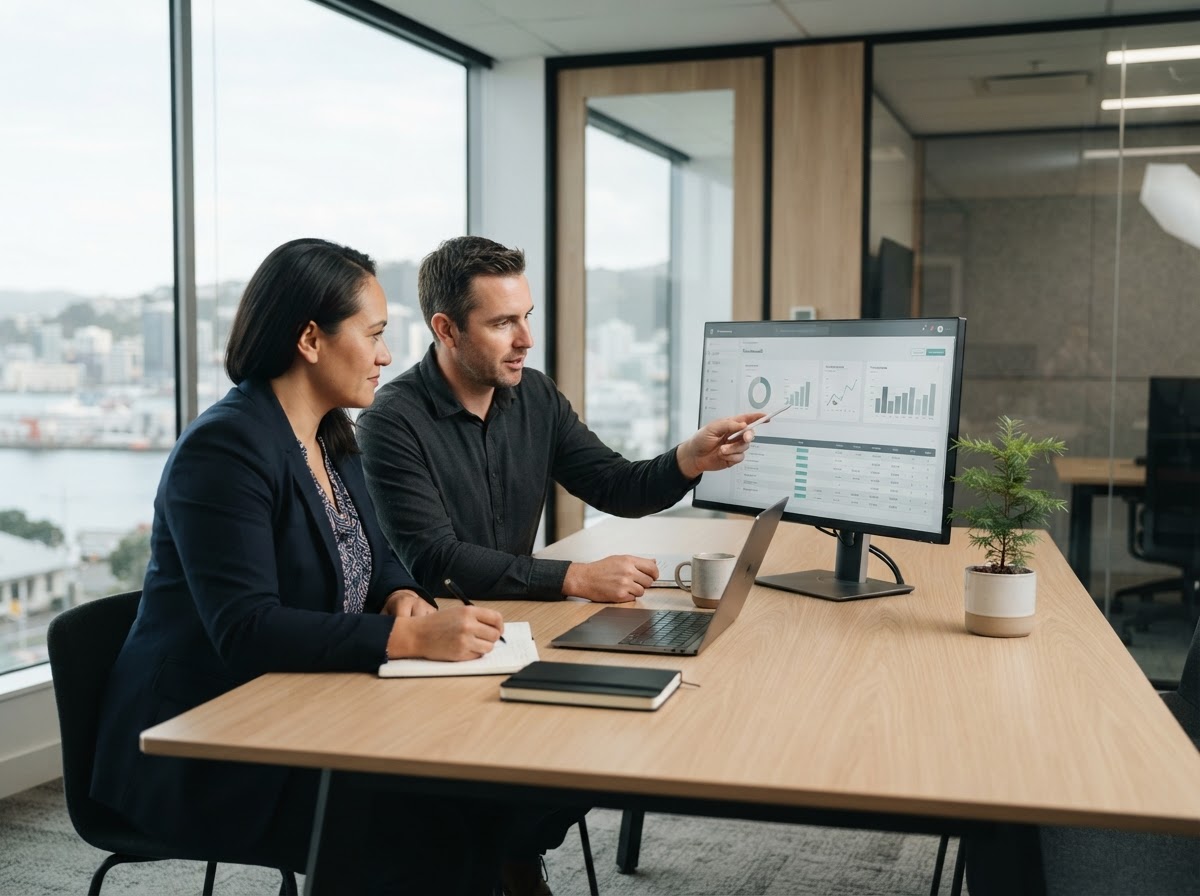 Bold Ledgerontary analysts reviewing AI-generated investment data